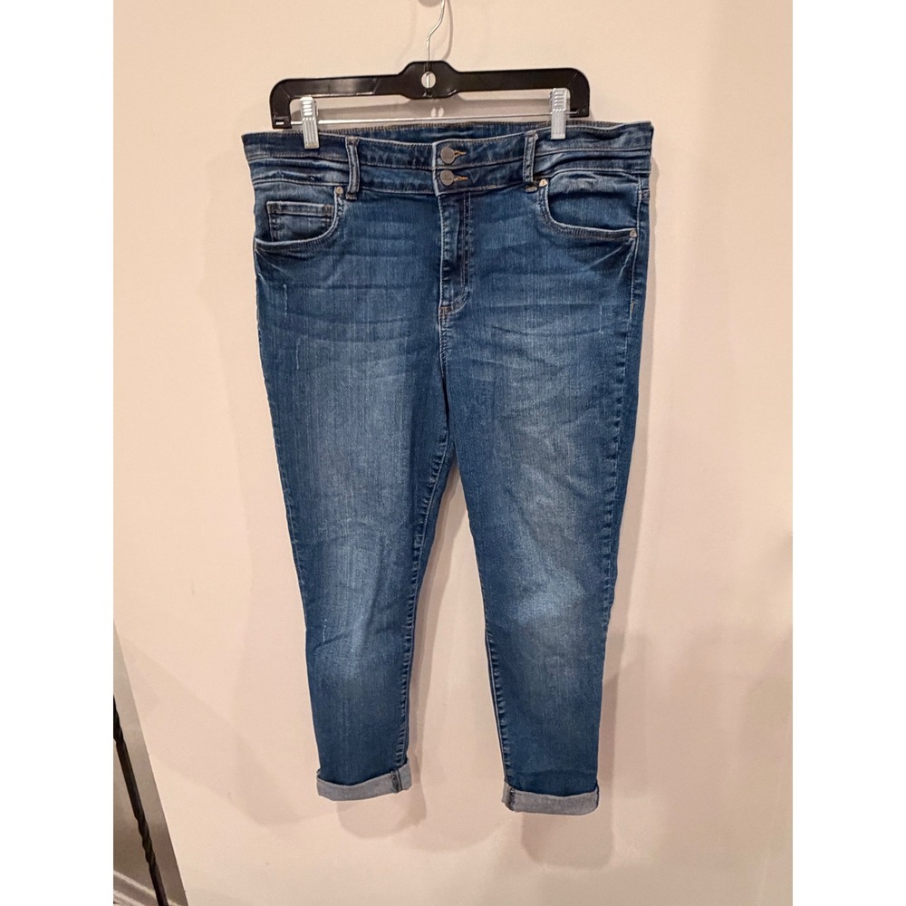 Kut from the Kloth High Rise Toothpick Skinny Jeans Blue Denim Womens 14L